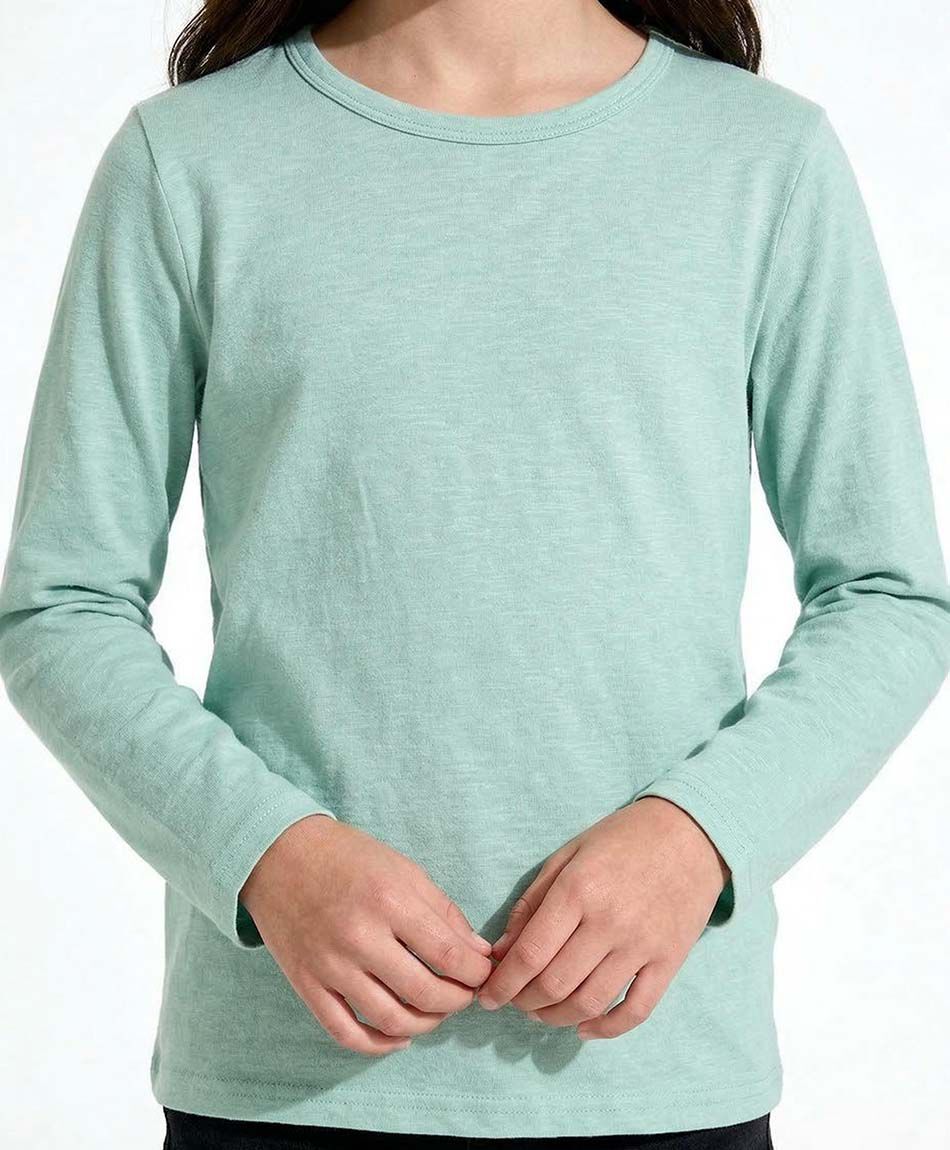 Polera ni&ntilde;a b&aacute;sica manga larga