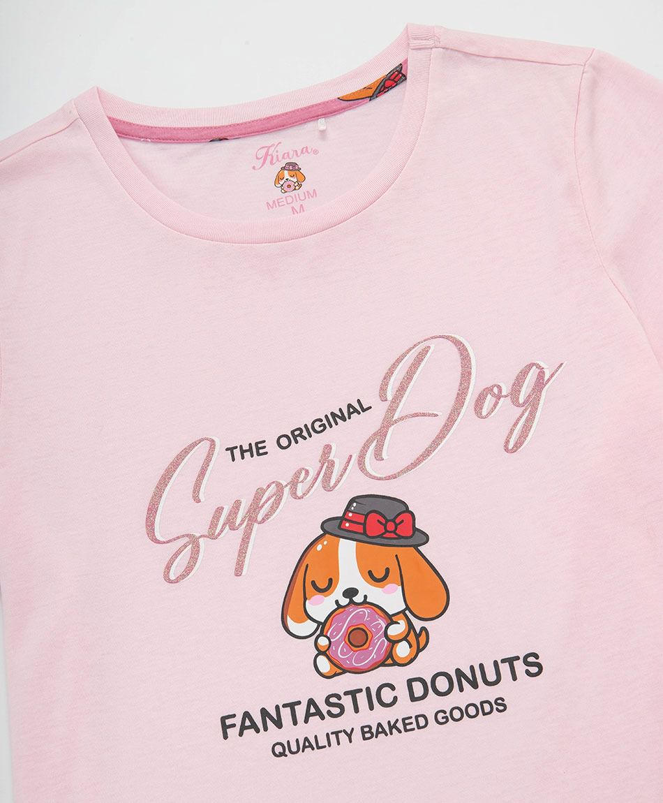 Pijama mujer short donuts dog