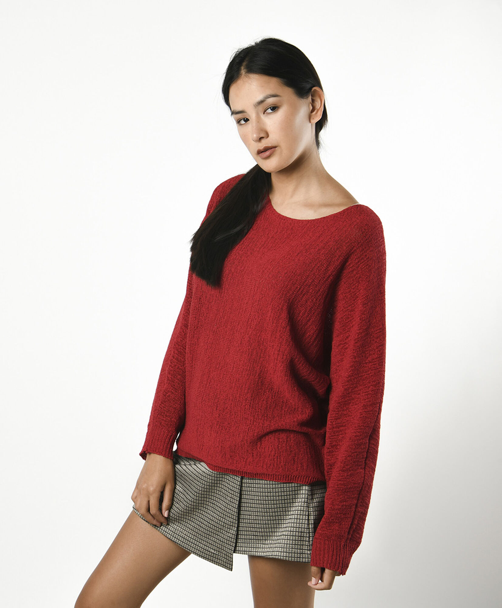 Sweater mujer texturas rojo Sweater mujer texturas rojo