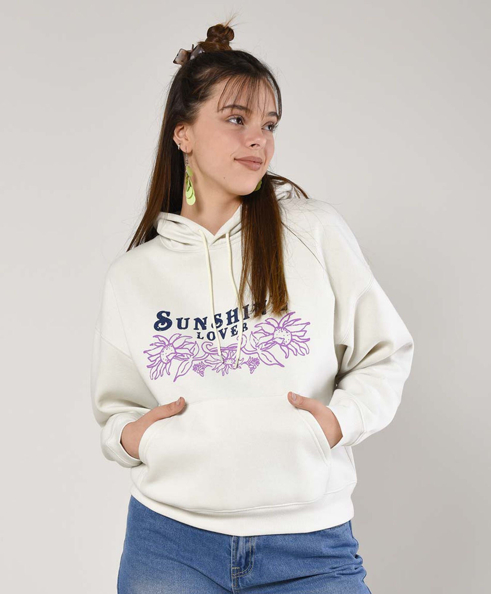 Polerón mujer estampado canguro Polerón mujer estampado canguro