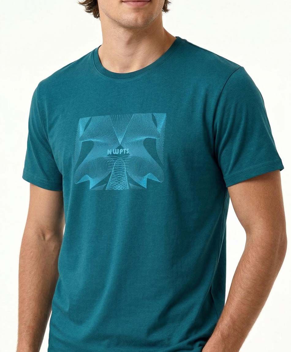 Polera deportiva hombre cuadro ondas