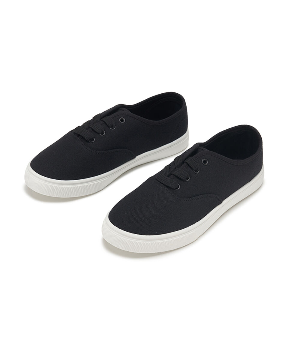 Zapatilla mujer lona negra