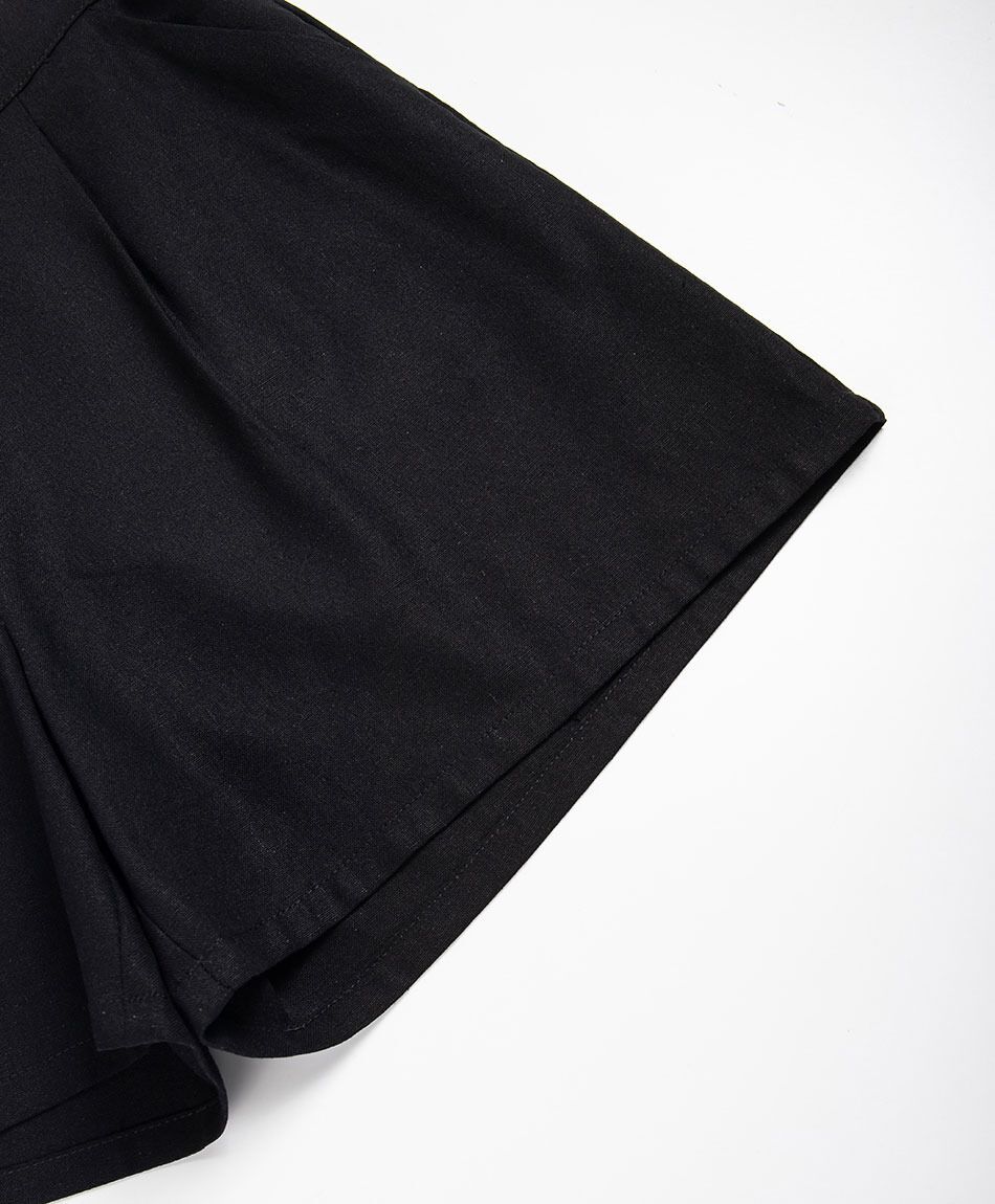 Short mujer negro lino