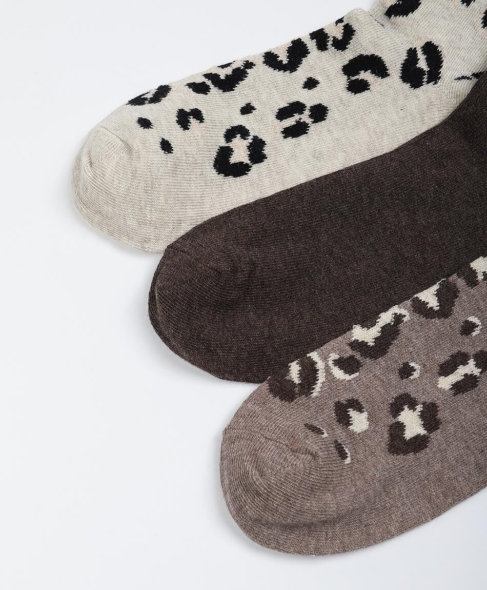 Pack 3 calcetines mujer animal print medium