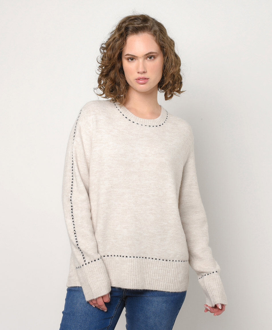 Sweater mujer línea punteada