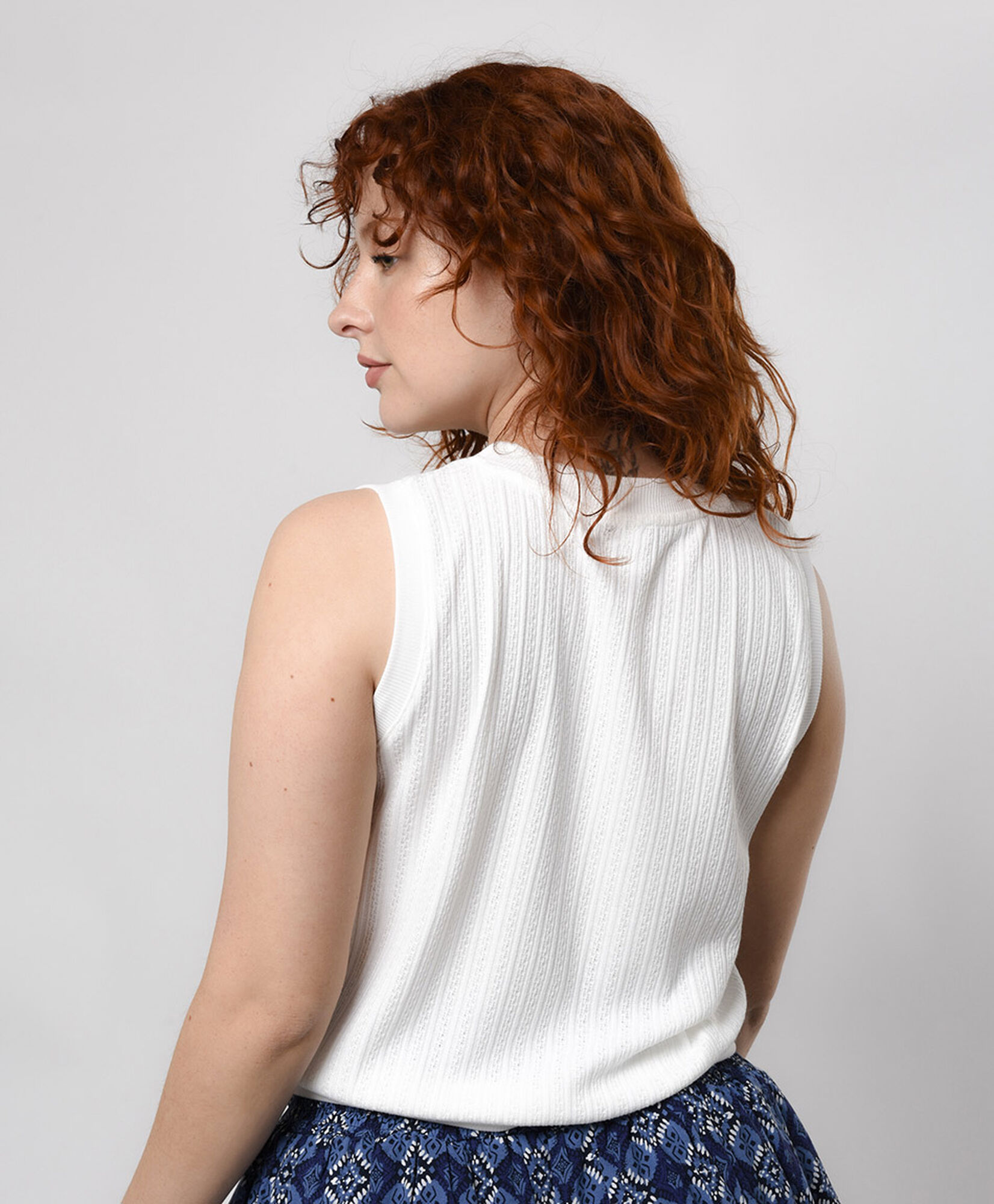 Polera mujer tejida sin mangas Polera mujer tejida sin mangas