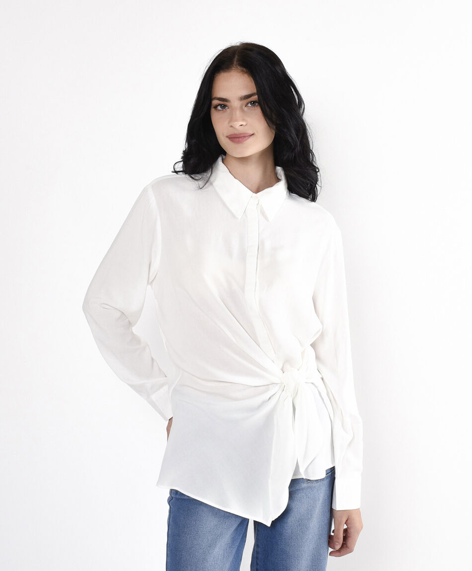 Blusa mujer cruzada nudo