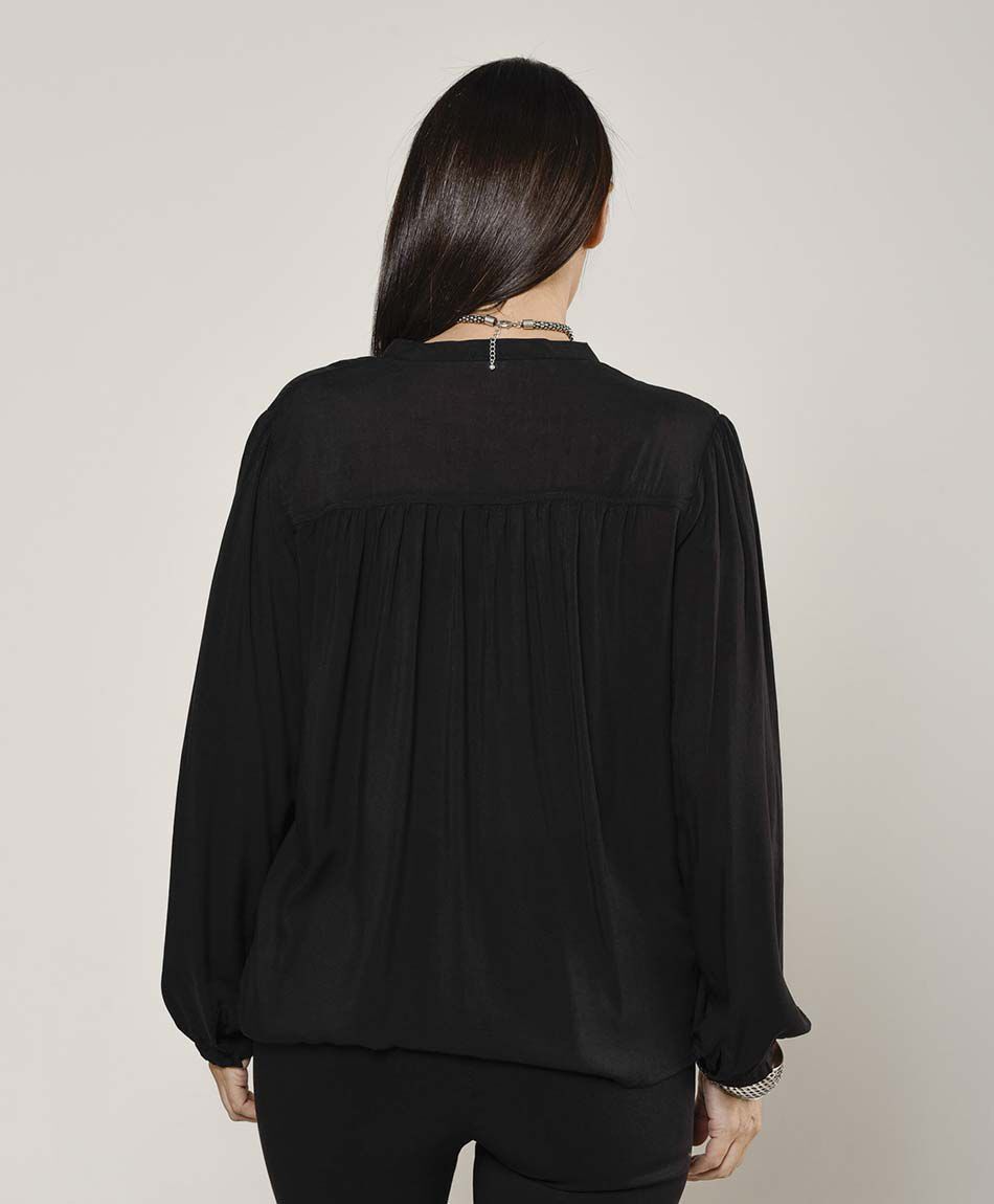 Blusa mujer plisada botones