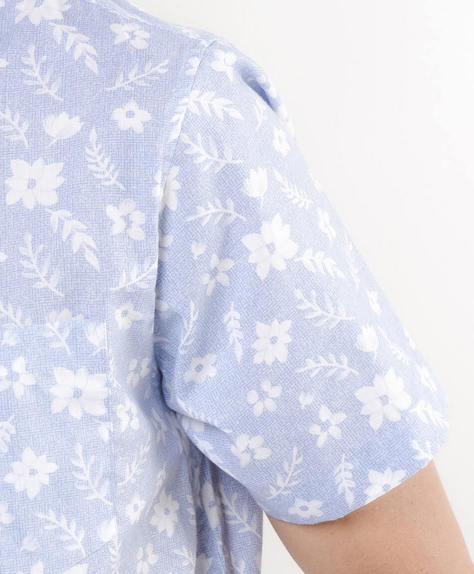 Camisa hombre floreada celeste
