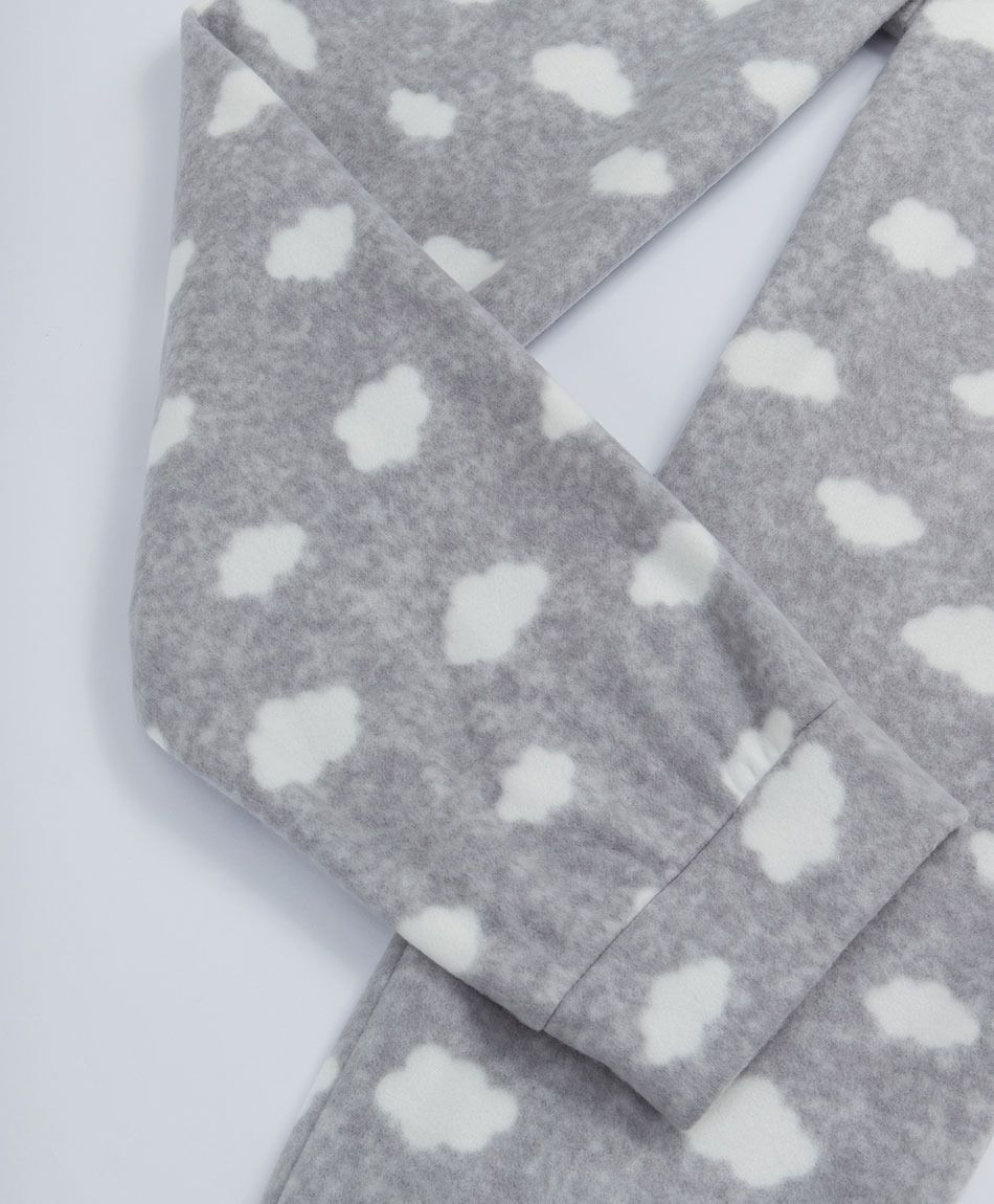 Pijama mujer polar nubes white