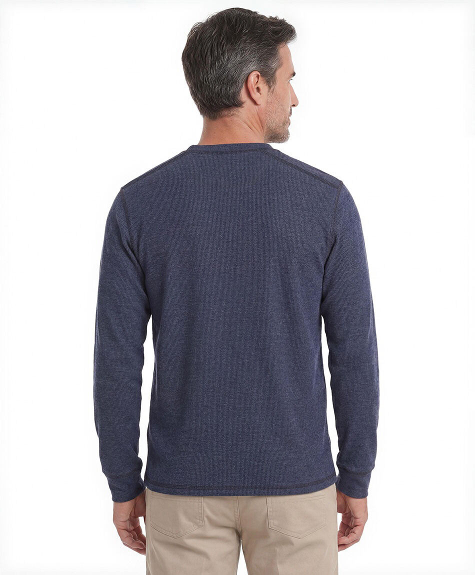 Polera hombre botones azul