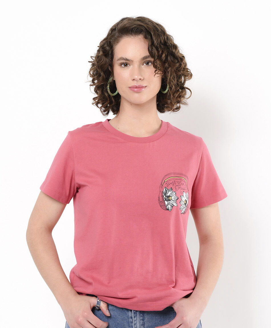 Polera mujer estampado audífonos