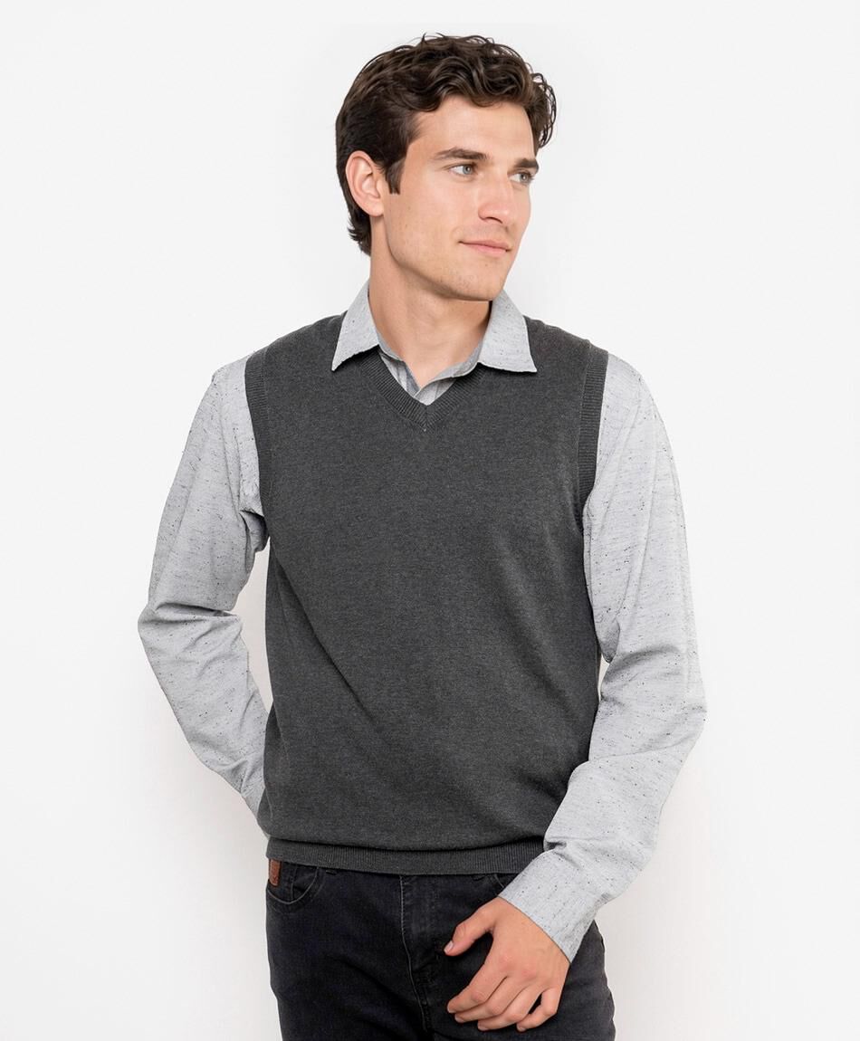 Sweater hombre sin mangas gris