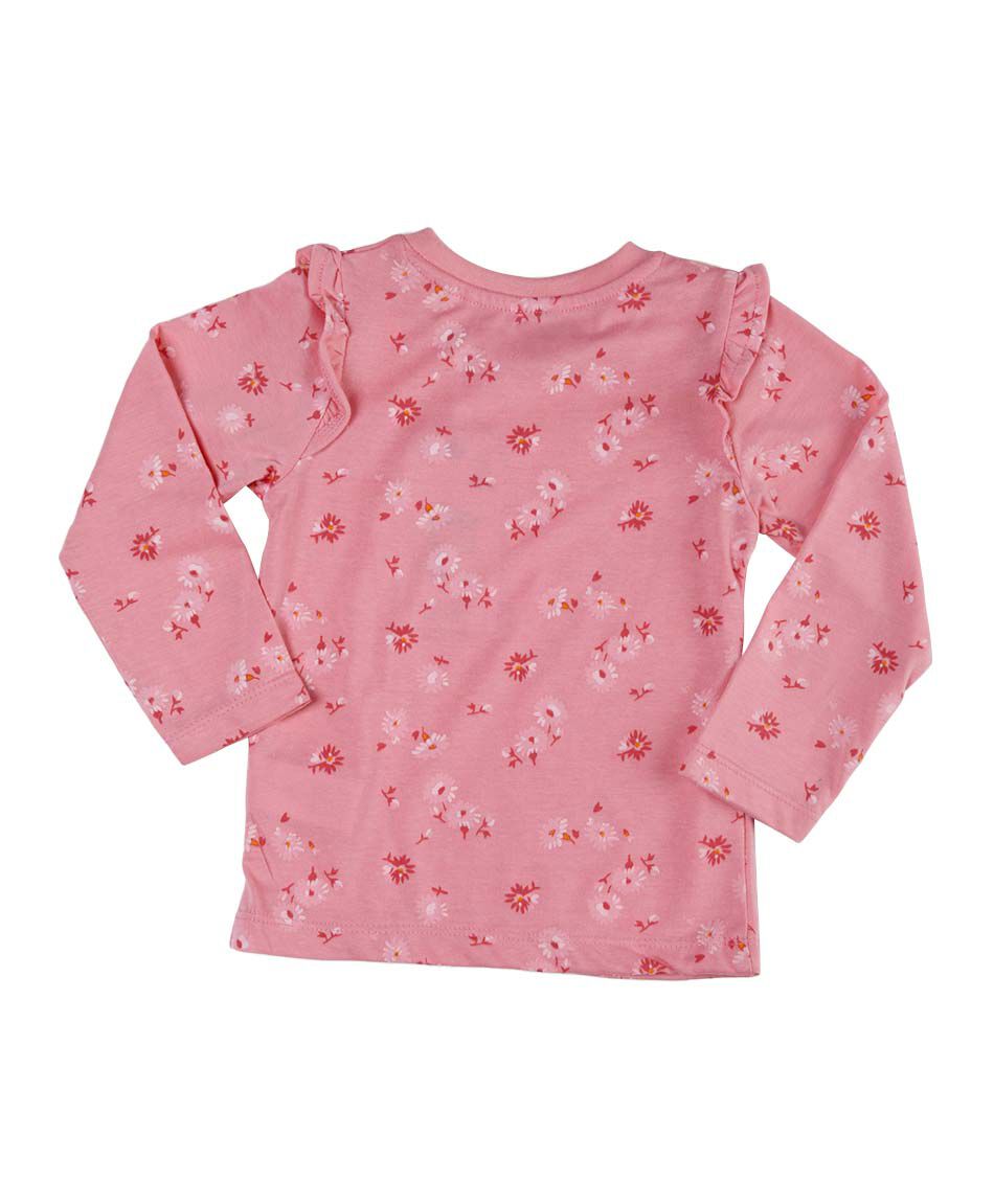 Polera beb&eacute; floreada manga larga