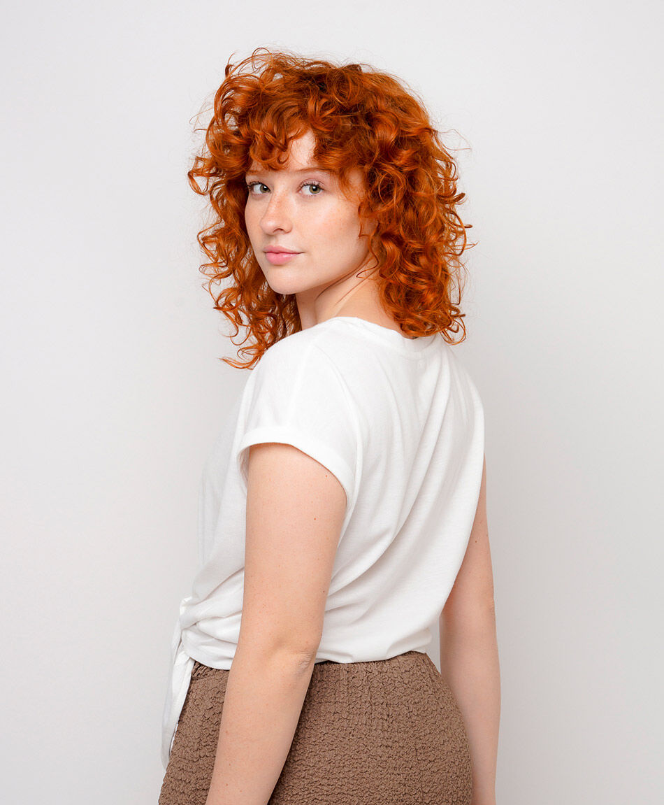 Polera mujer nudo lisa