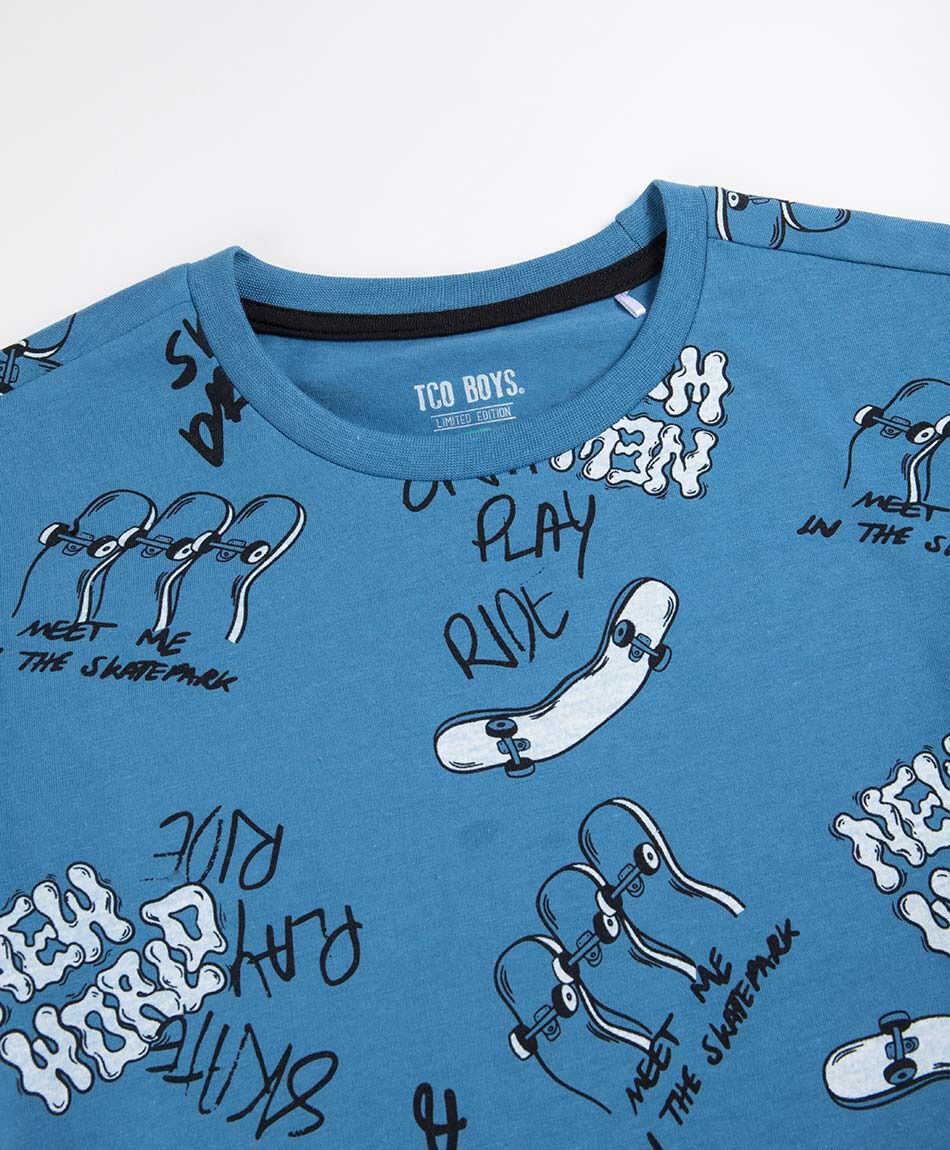 Polera ni&ntilde;o manga larga skates