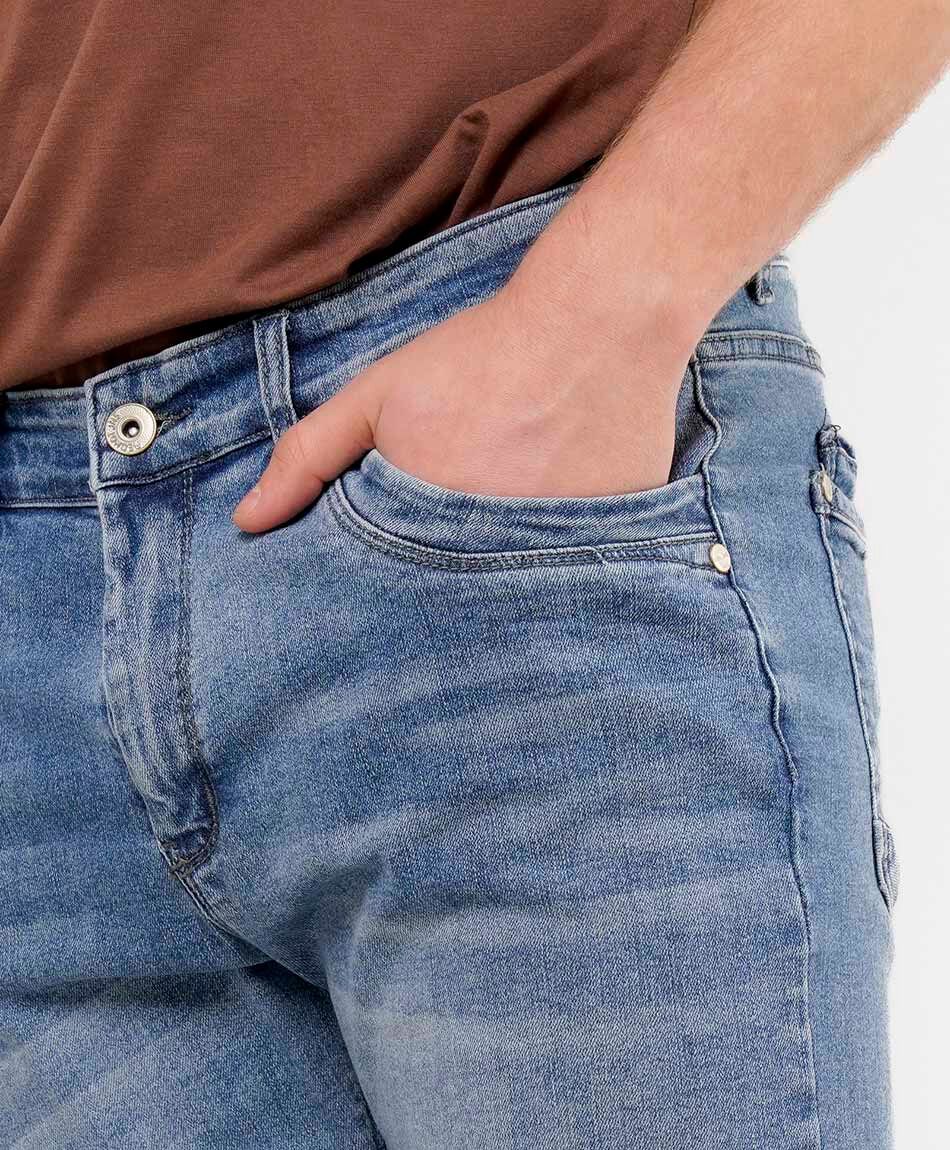 Jeans hombre desgastado slim fit