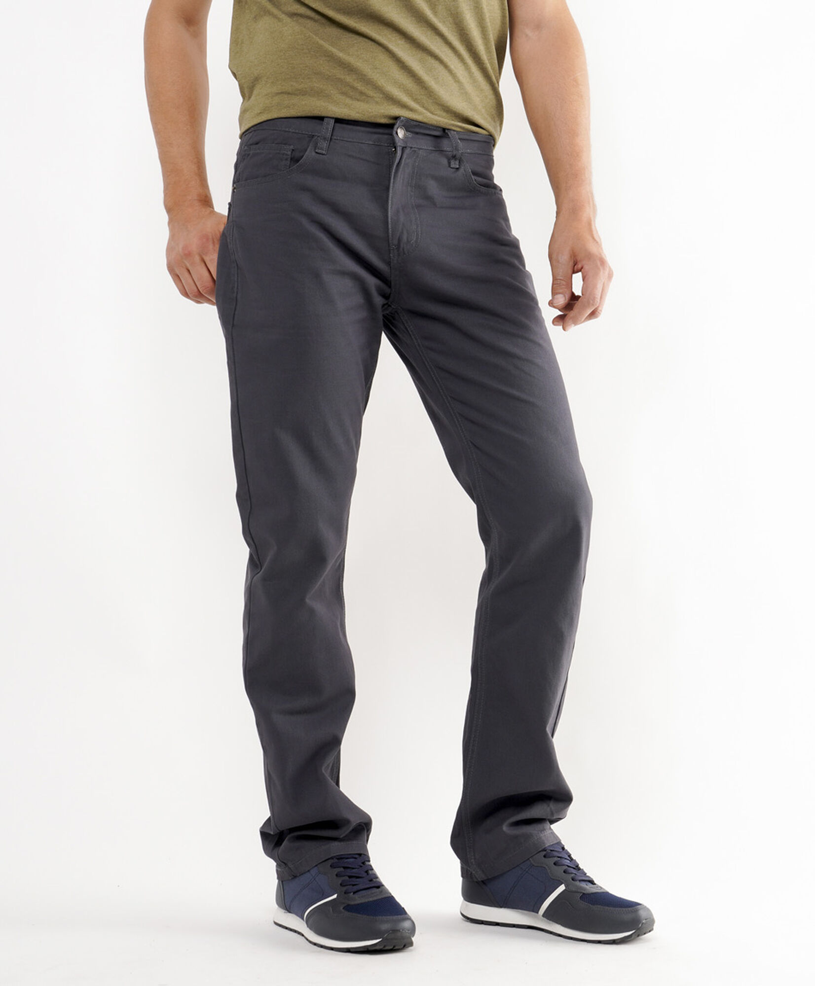 Pantalón hombre básico gris oscuro Pantalón hombre básico gris oscuro