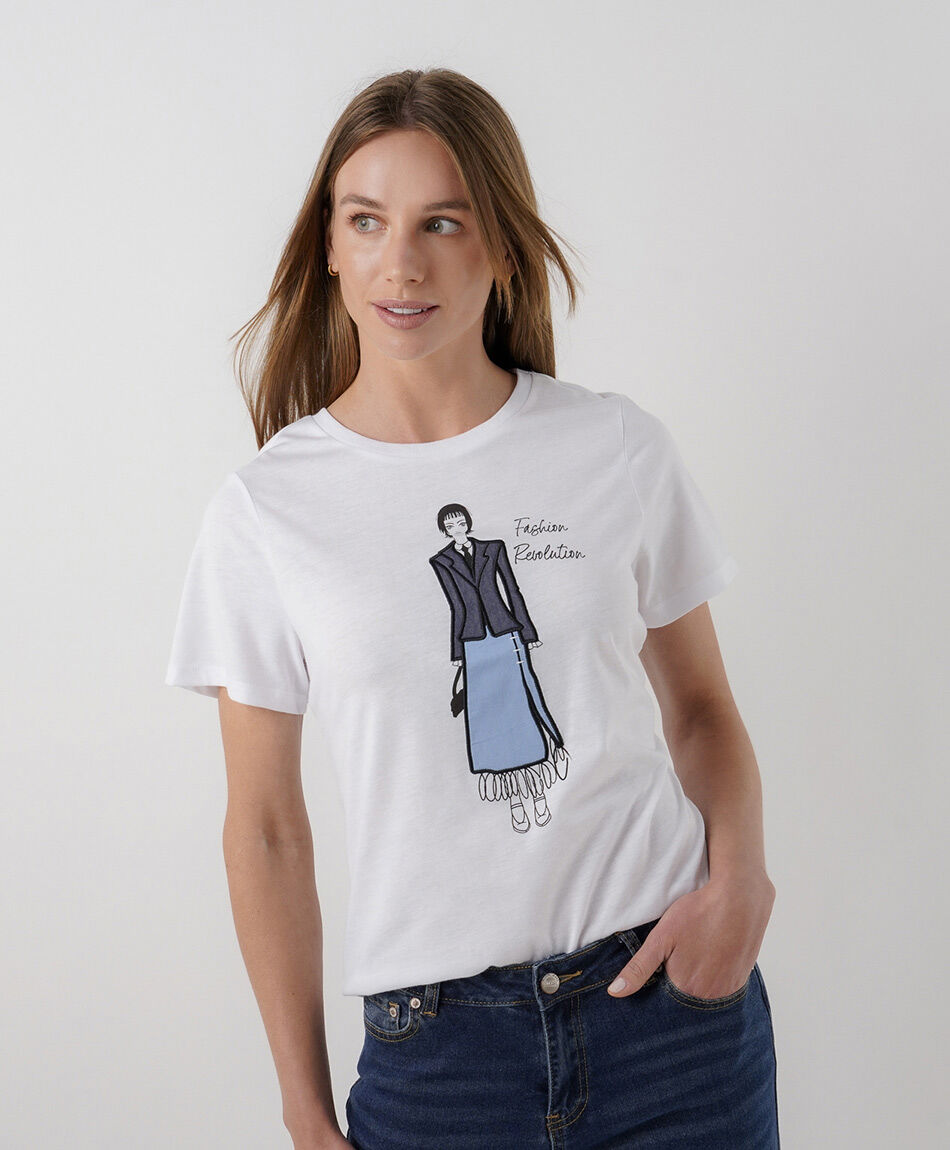 Polera mujer dibujo mujer