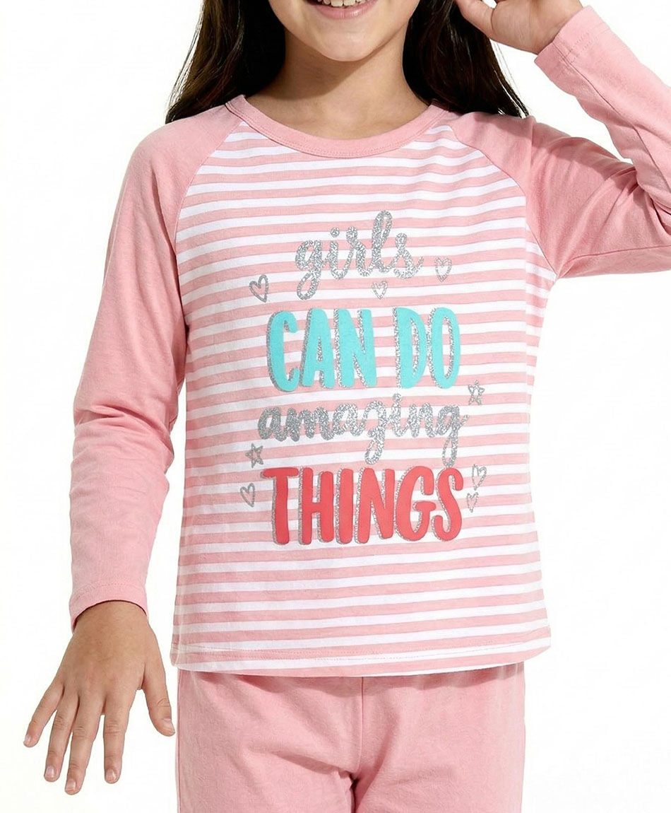 Pijama ni&ntilde;a l&iacute;neas frase