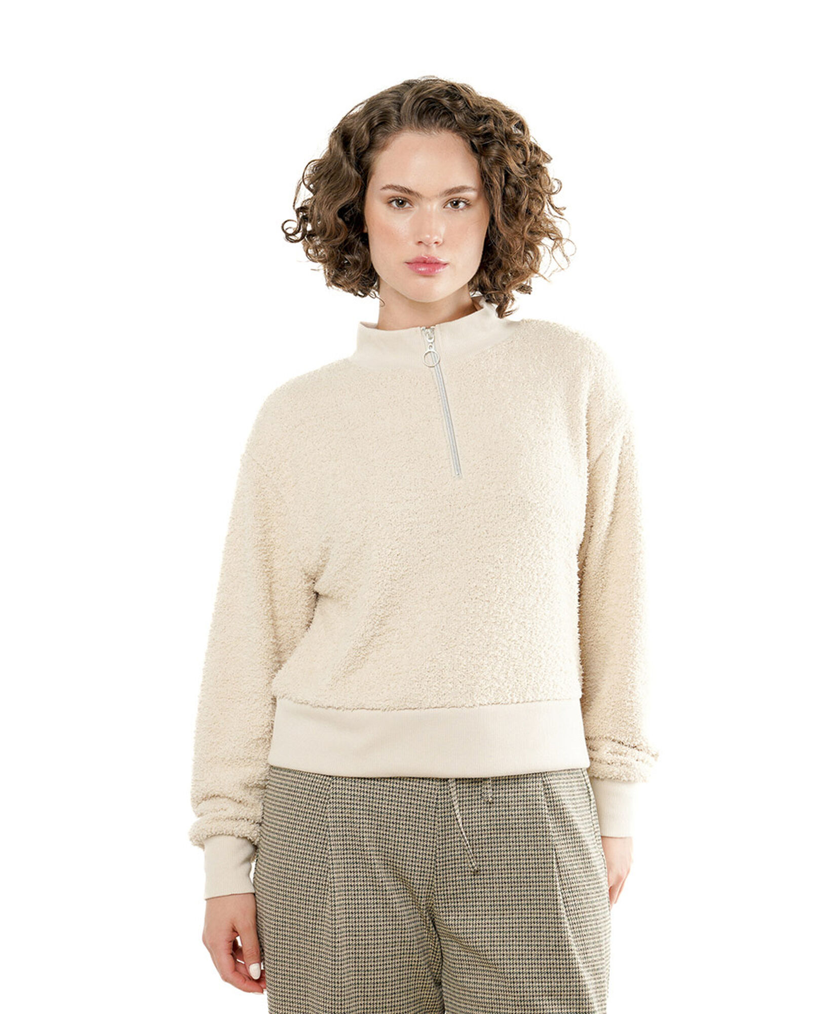 Polerón mujer crop textura Polerón mujer crop textura
