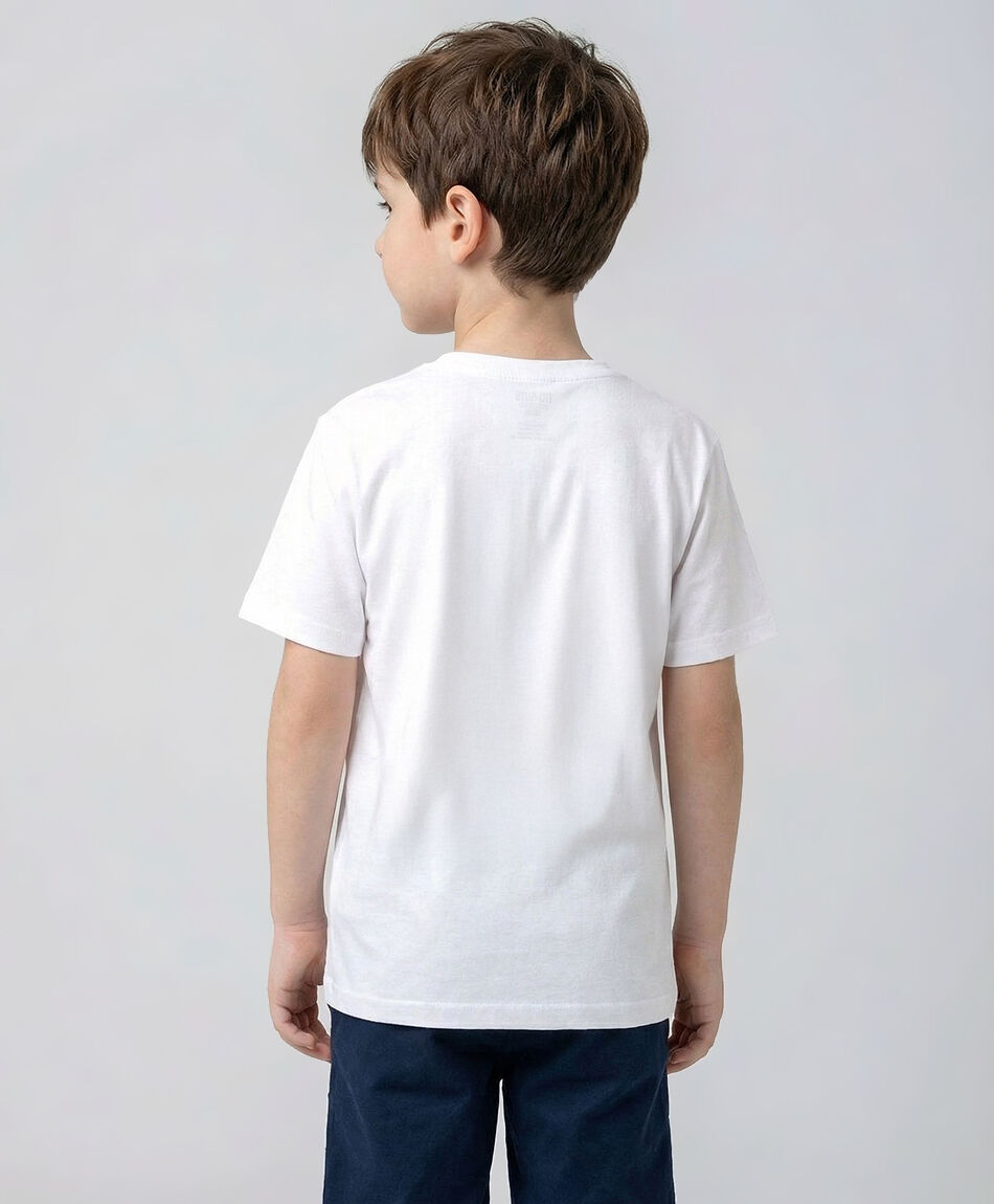 Remera ni&ntilde;o blanca skate
