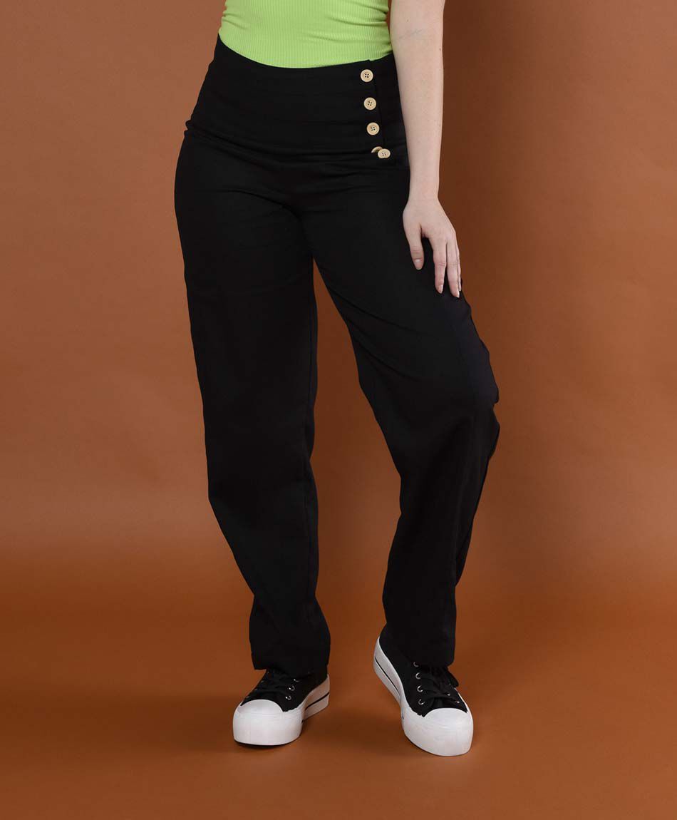 Pantal&oacute;n tiro alto botones