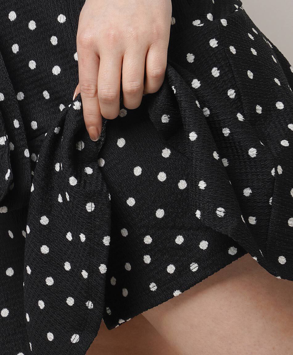 Falda mujer short puntos amarre frontal