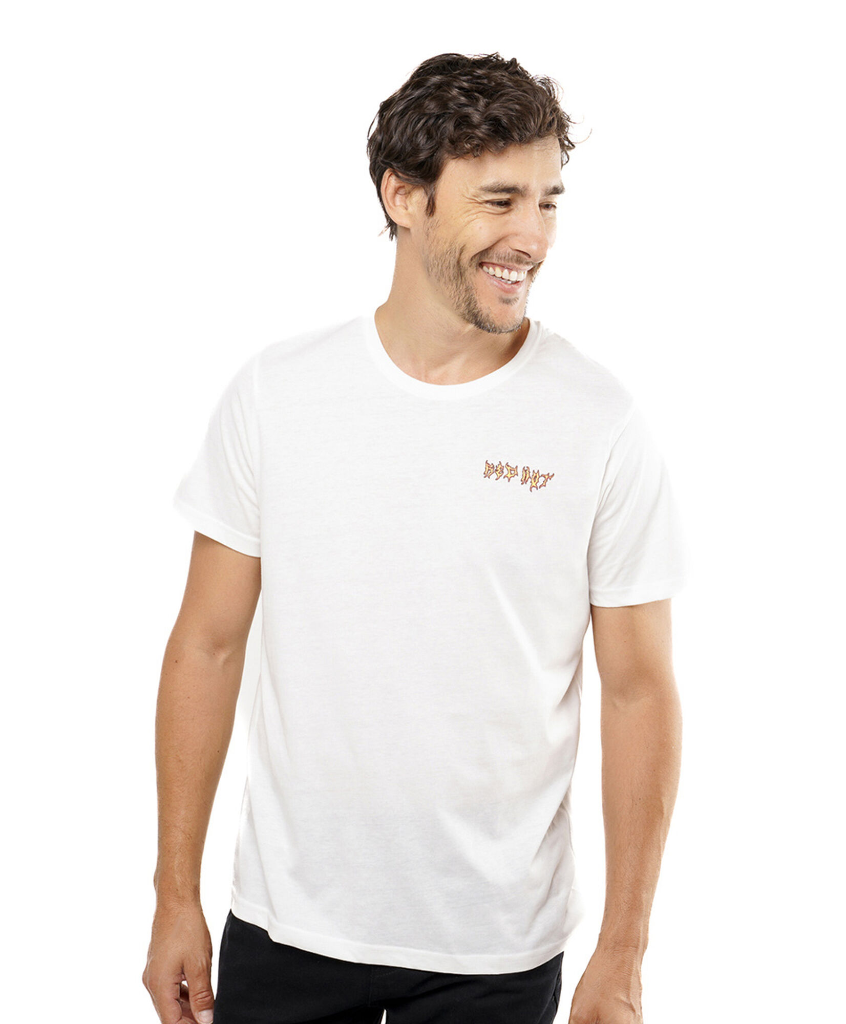 Polera hombre doble estampado fuego Polera hombre doble estampado fuego