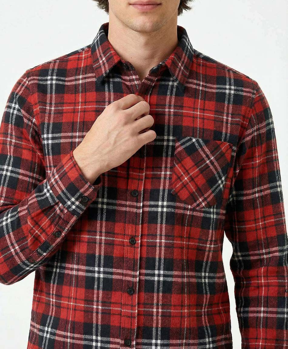 Camisa hombre franela roja