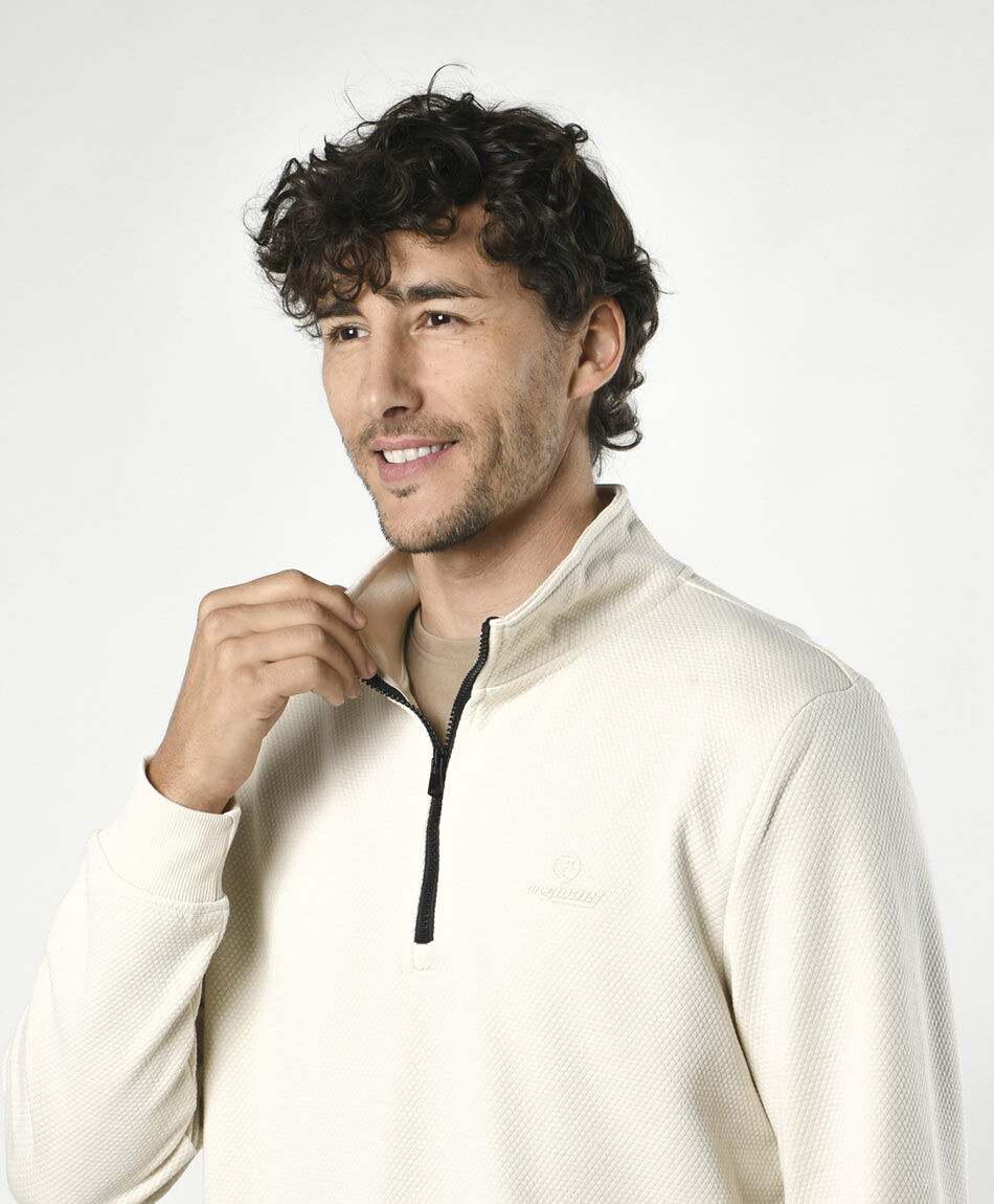 Pullover hombre cierre medio