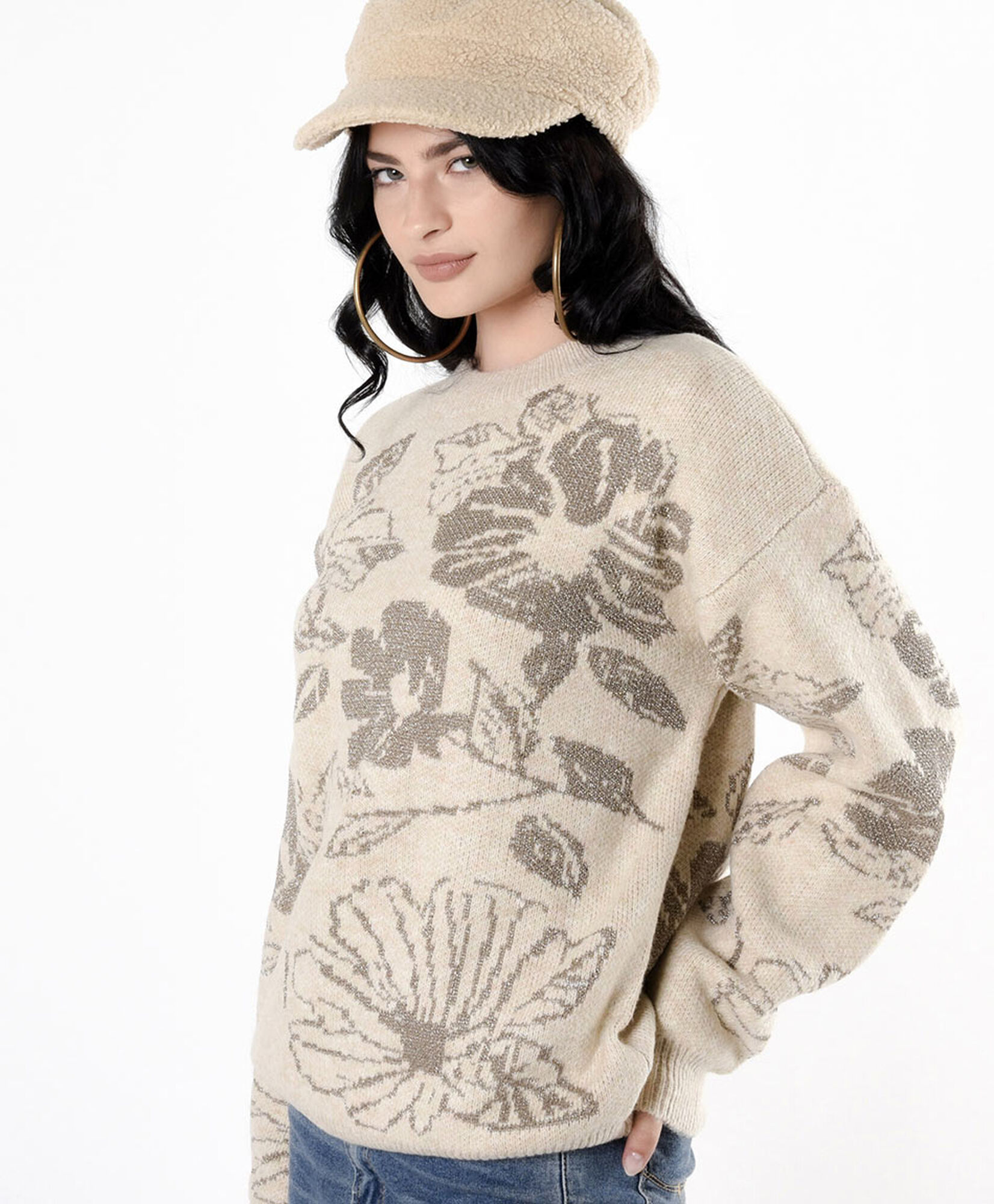 Sweater mujer flores con brillos Sweater mujer flores con brillos