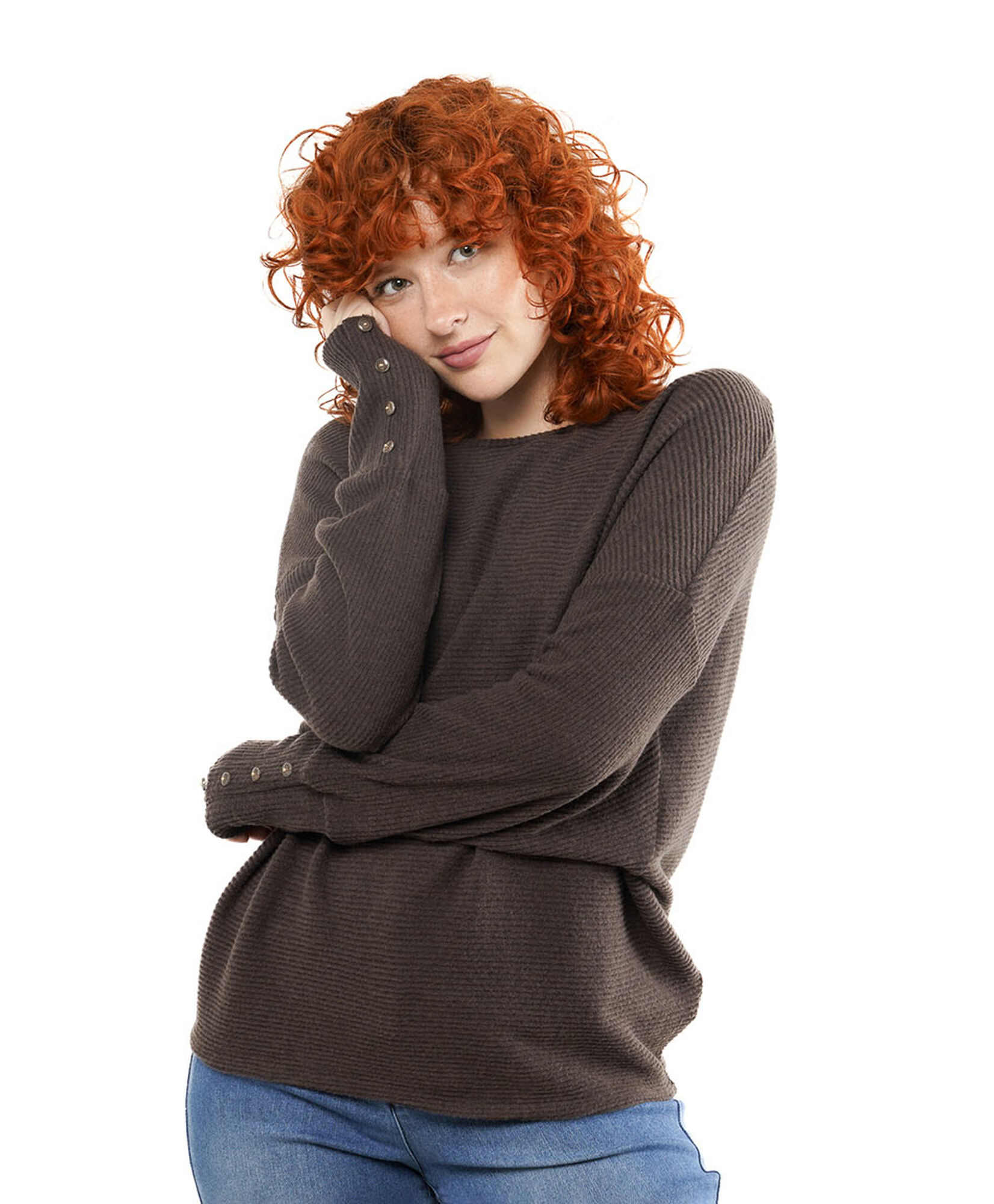 Sweater mujer botones en mangas Sweater mujer botones en mangas