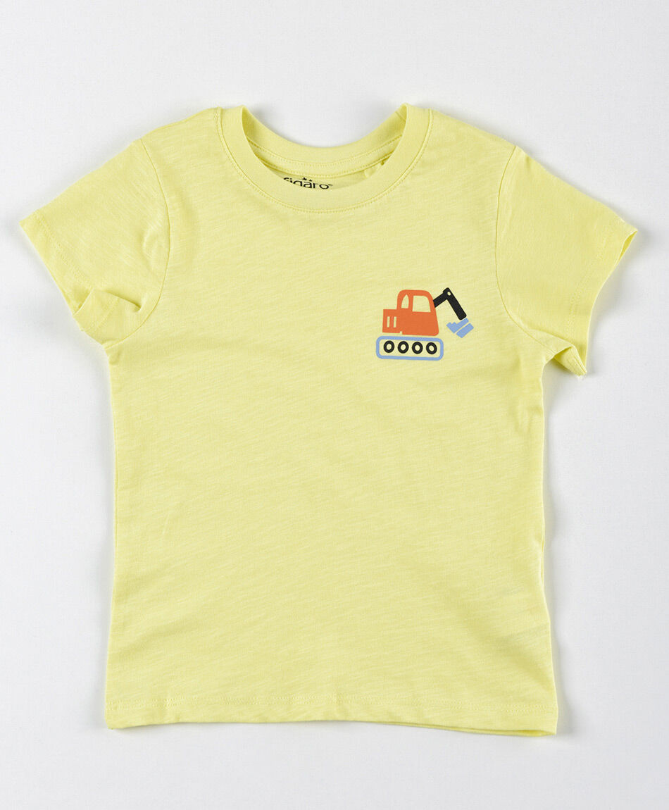 Polera bebé auto amarilla