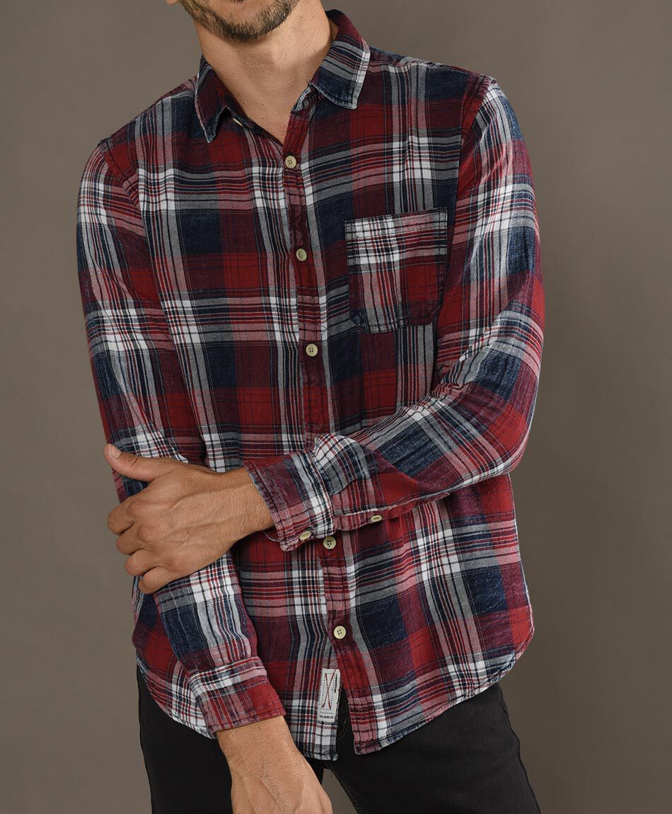 Camisa tart&aacute;n manga larga