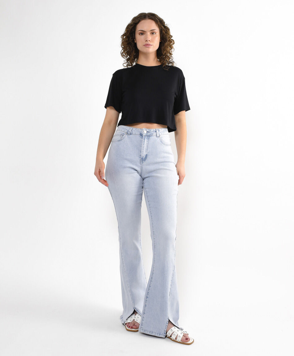Jeans mujer corte split flare