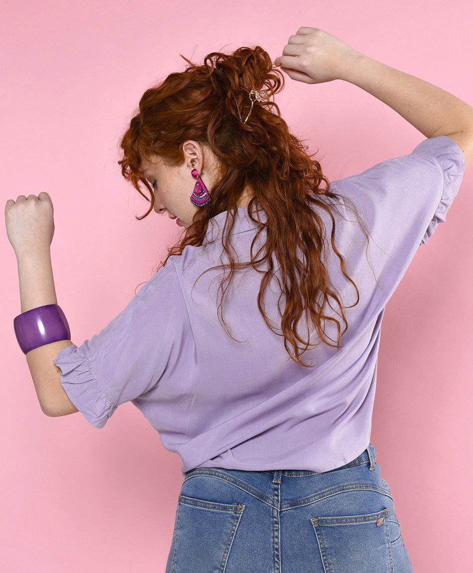 Blusa crop manga vuelitos