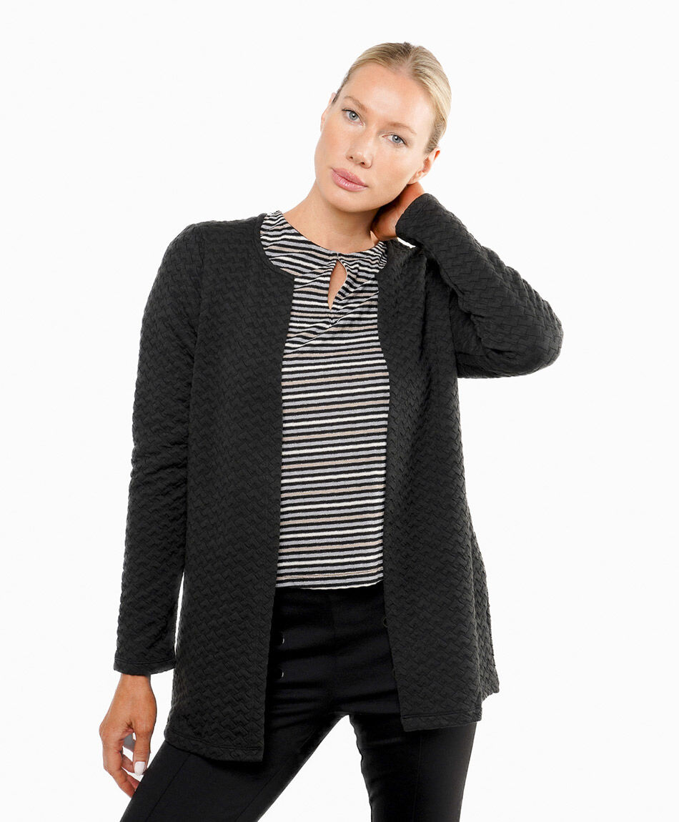 Chaqueta mujer  texturizada negra