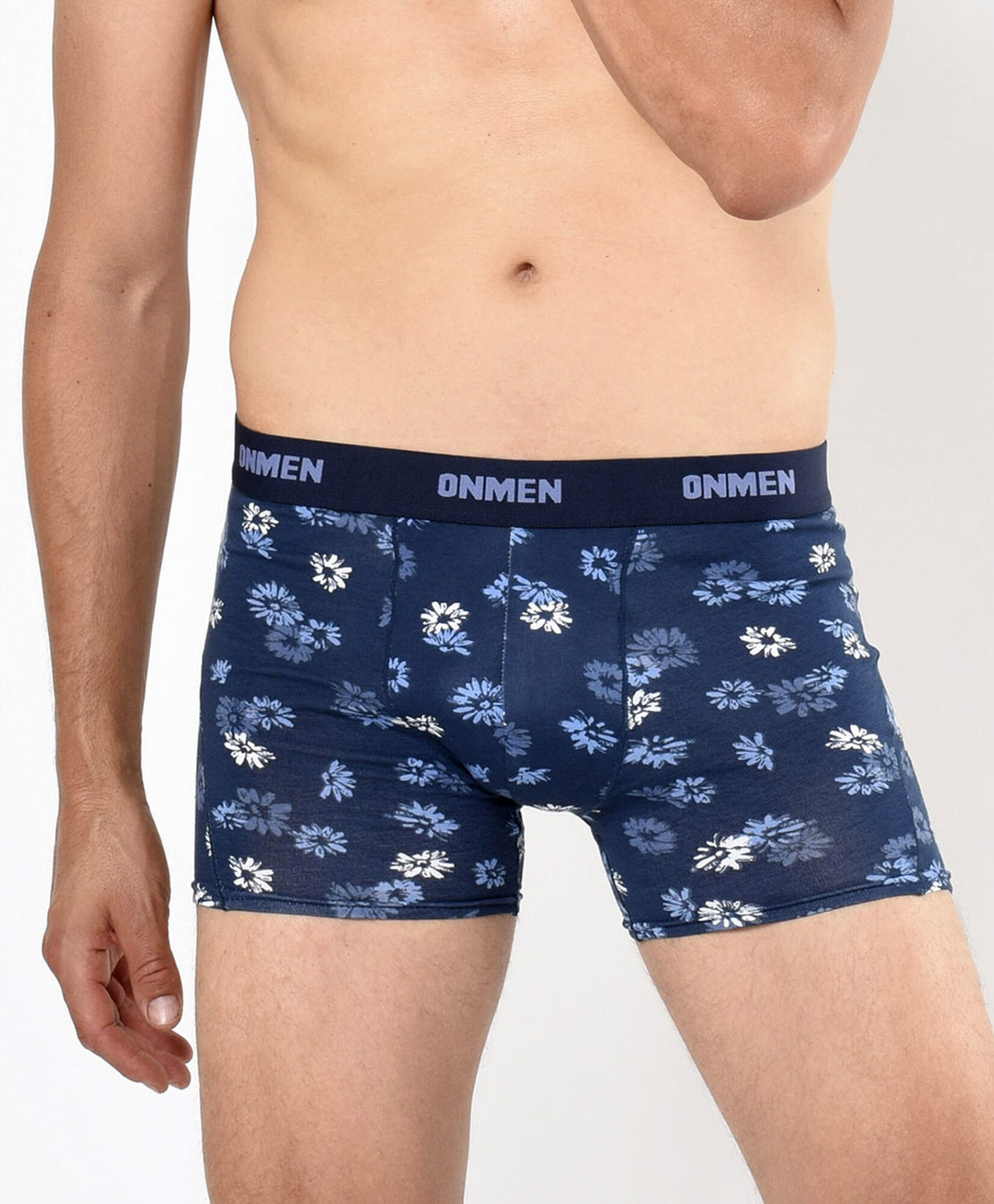 Pack 2 boxer hombre floreado y liso Pack 2 boxer hombre floreado y liso