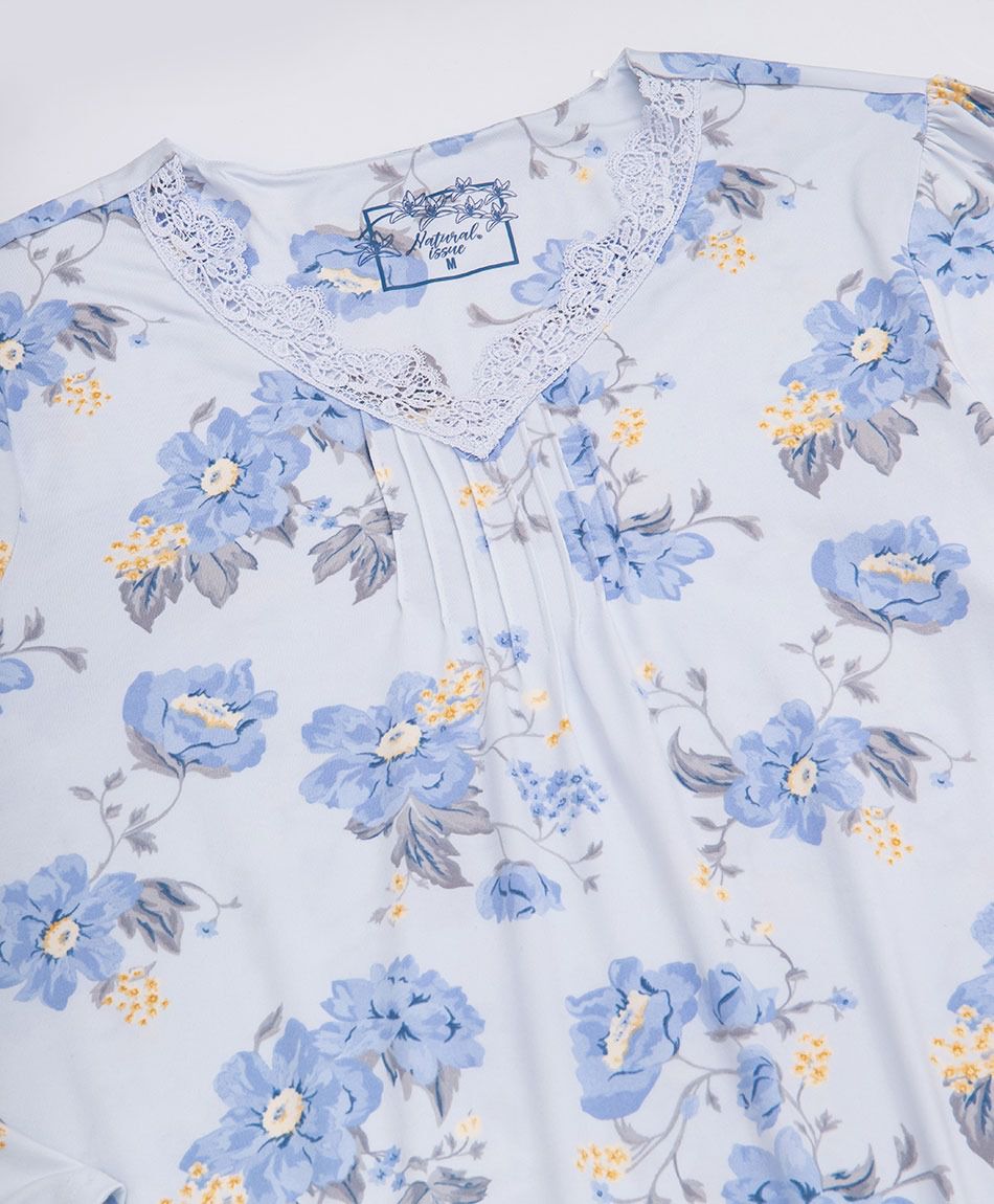 Camisa de dormir mujer floreada  azul