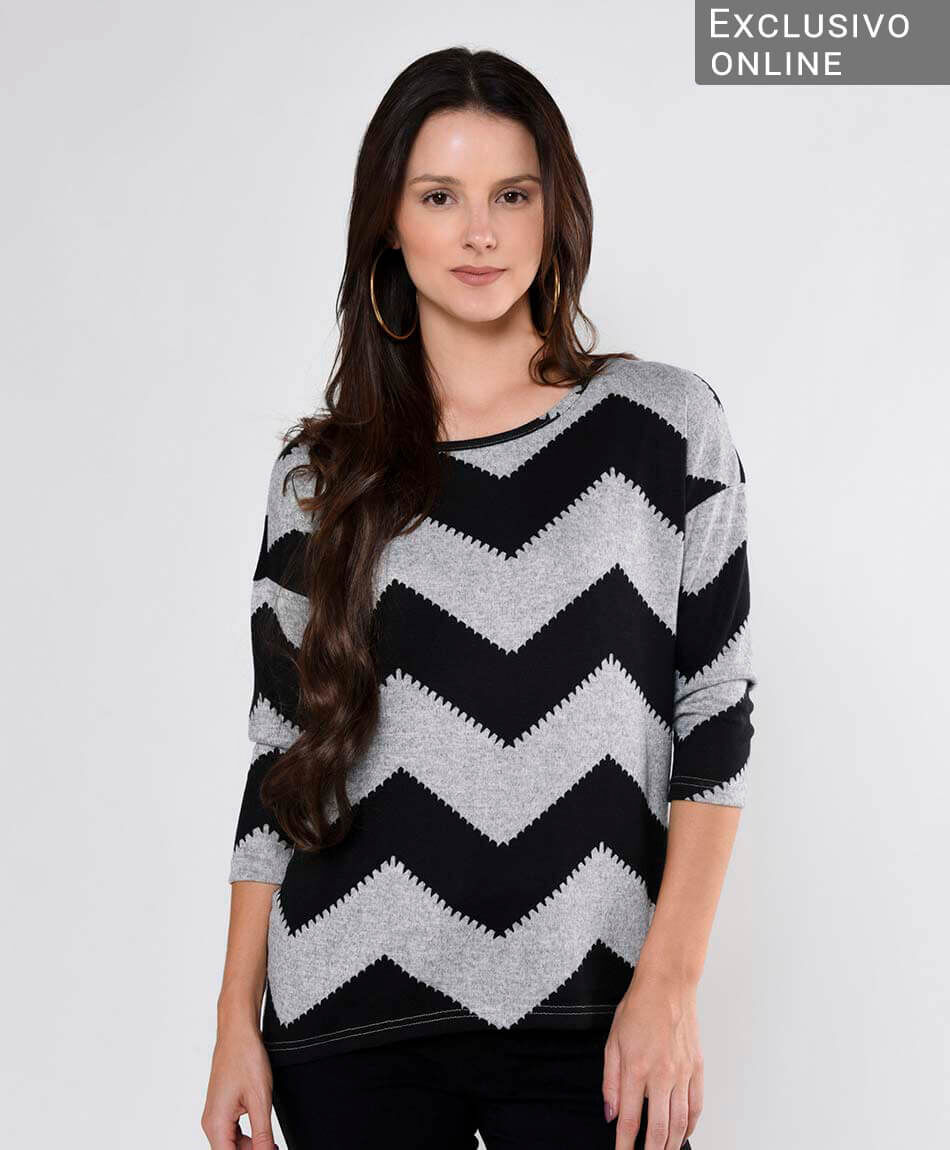 Tejido mujer zigzag oversize