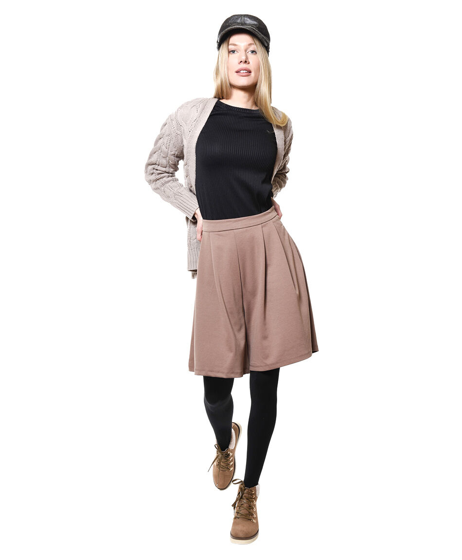 Falda pantalon suede