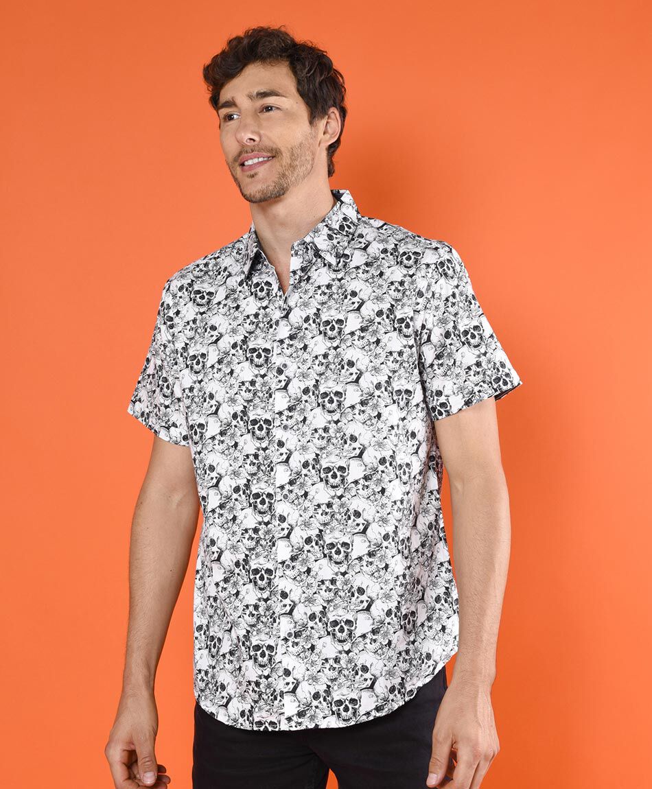 Camisa estampada manga corta