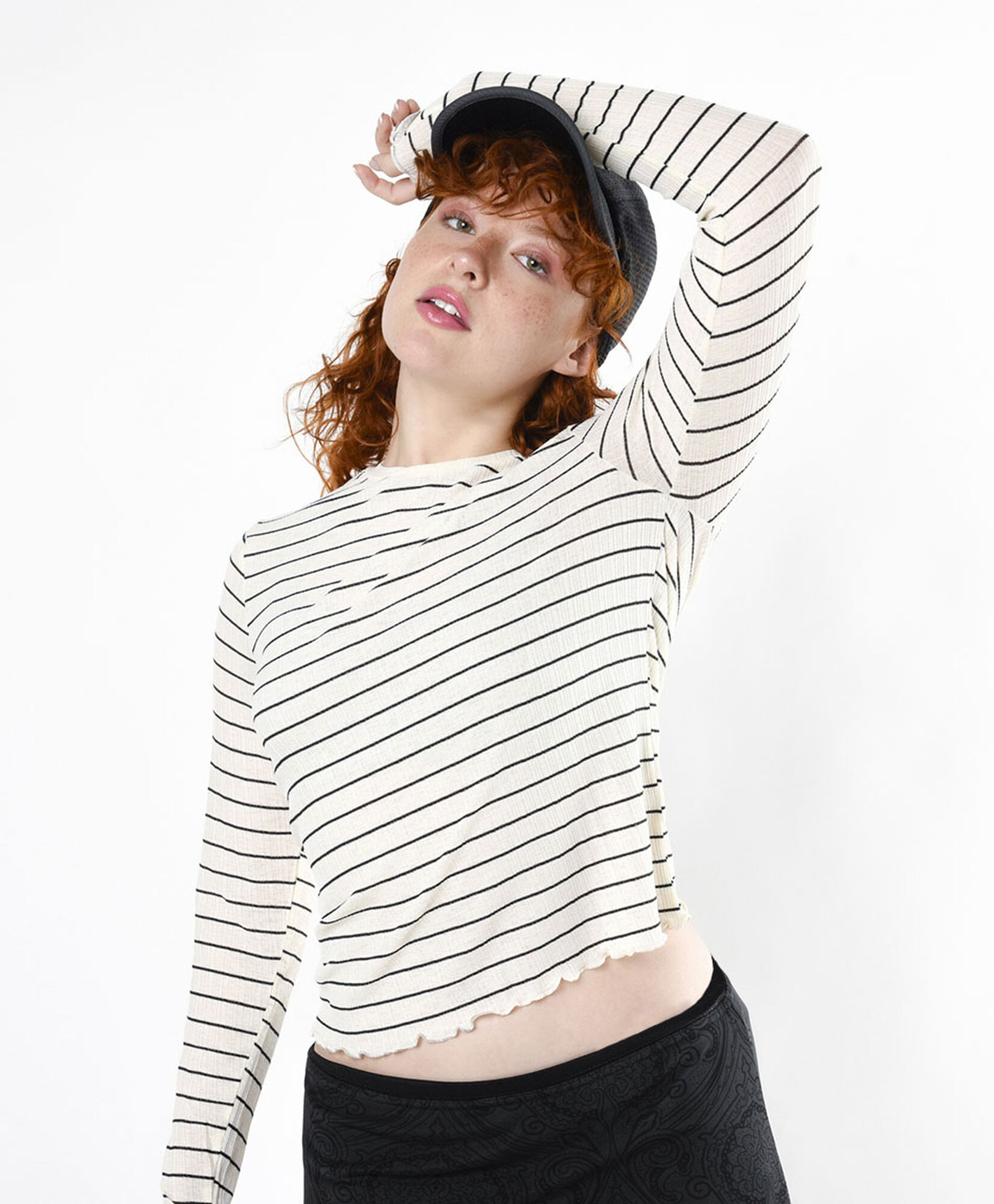 Polera mujer líneas manga larga Polera mujer líneas manga larga