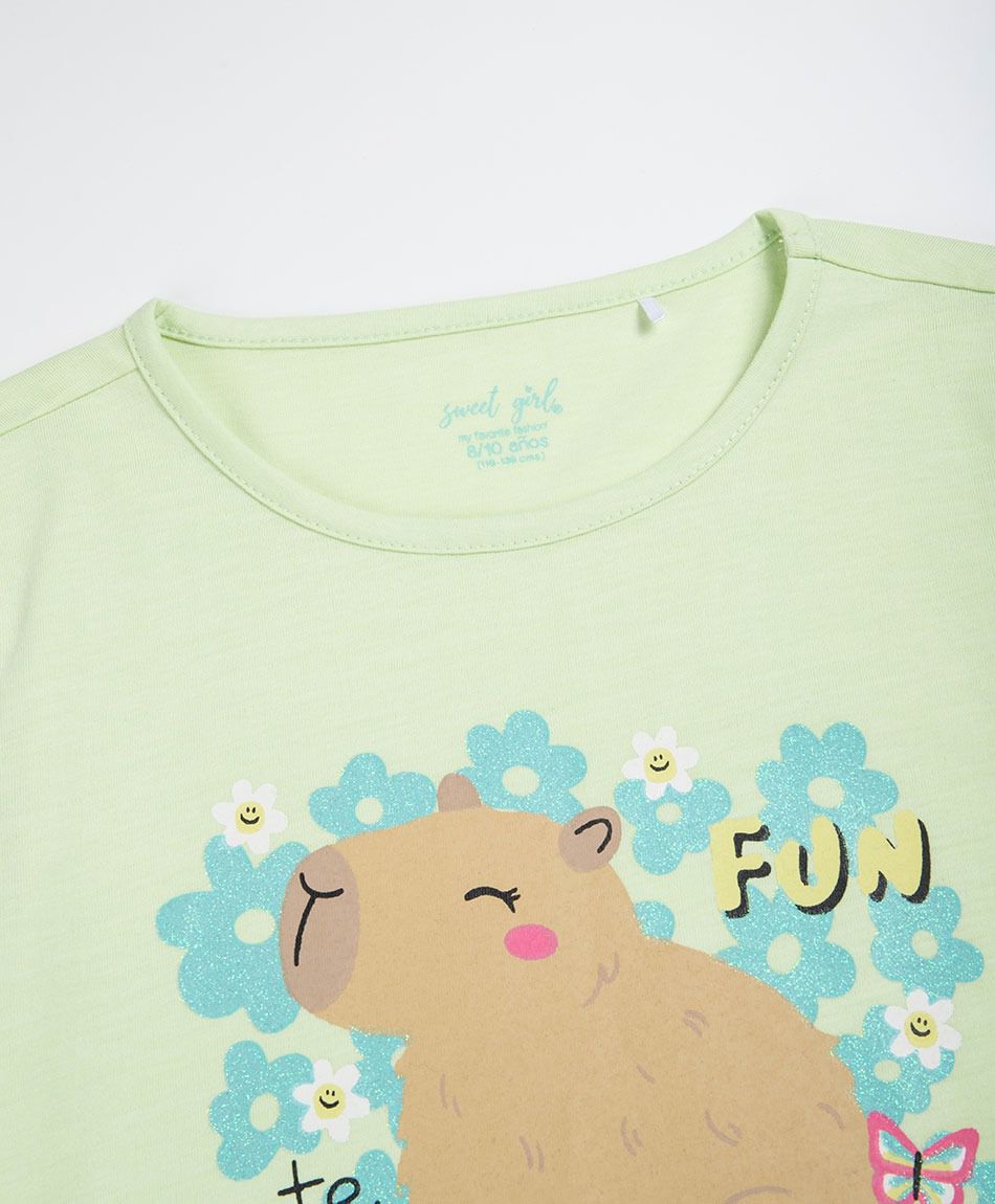 Polera ni&ntilde;a capibara fun