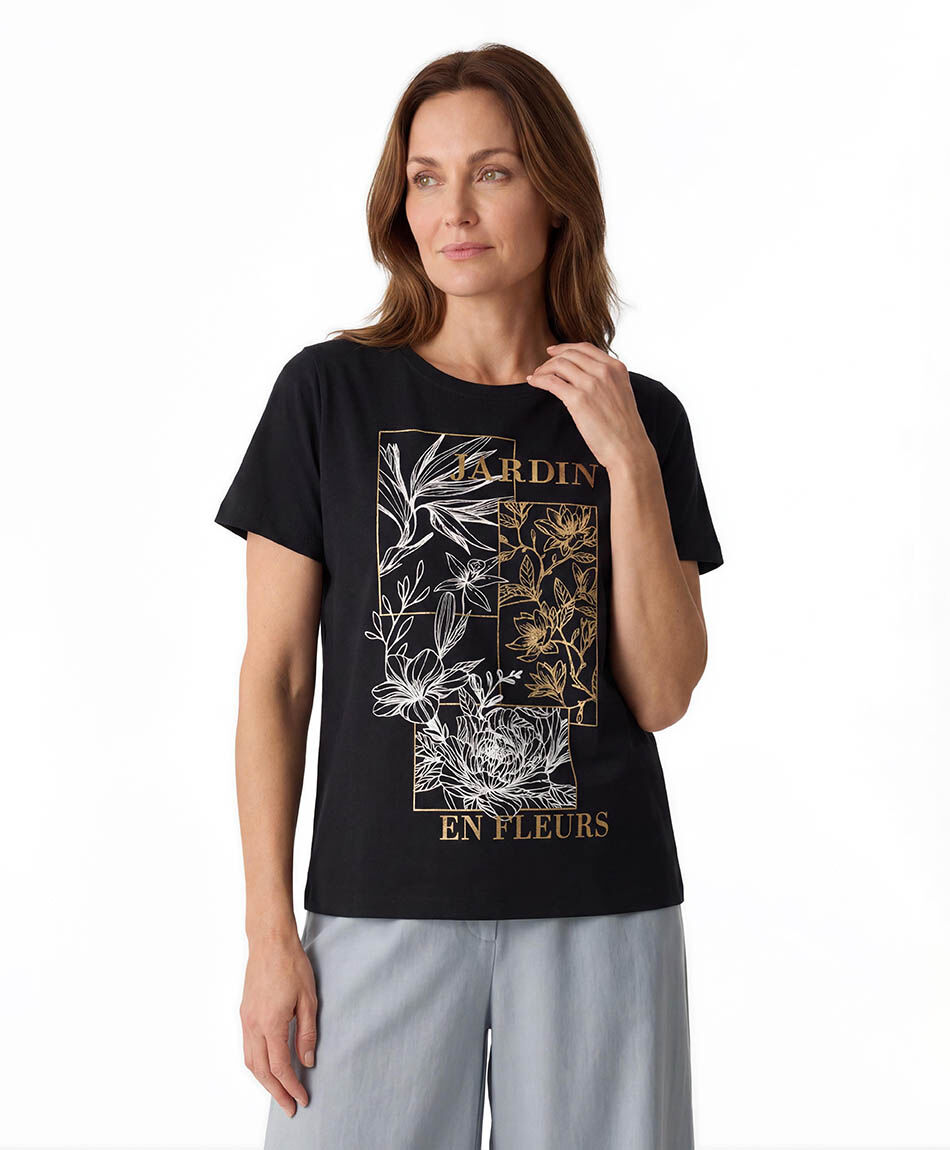 Polera mujer jard&iacute;n foil
