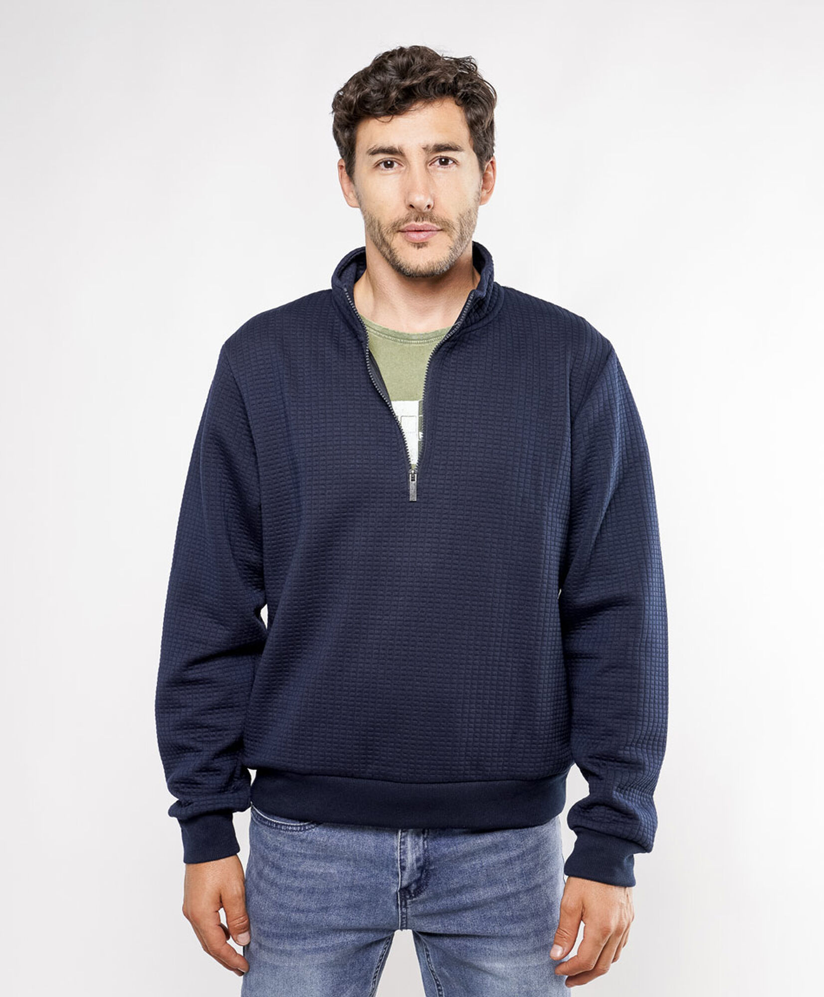 Sweater hombre medio cierre liso Sweater hombre medio cierre liso