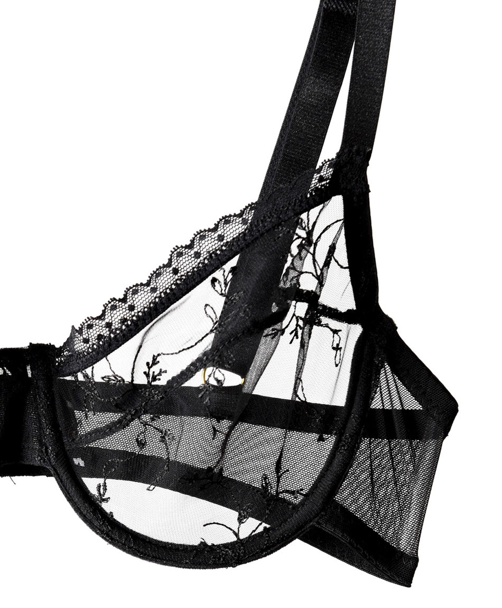 Sostén mujer transparente flores bordadas Sostén mujer transparente flores bordadas