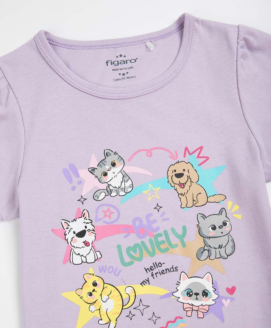 Polera beb&eacute; gatos y perros