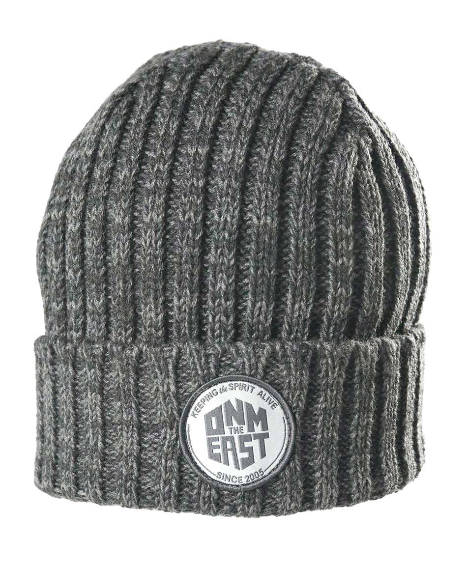 Gorro hombre tejido acanalado gris